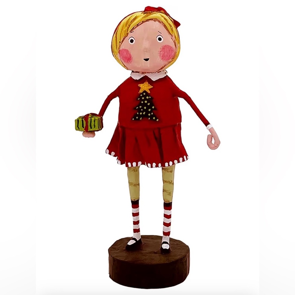Lori C. Mitchell Christmas 11173 Gift Exchange Girl Figurine 6"